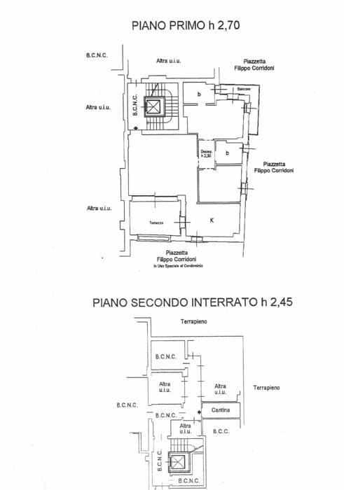 Planimetria 1 di Trilocale in Affitto in Monza Centro