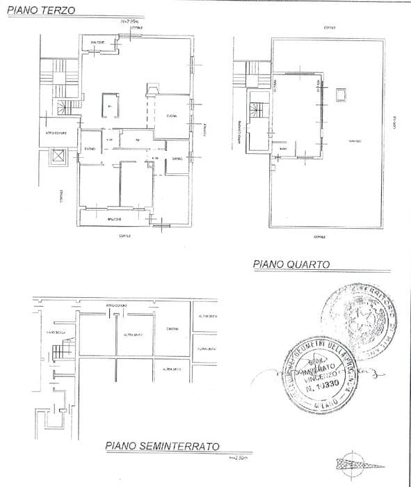 Planimetria 1 di Attico con Terrazzo Panoramico a Monza