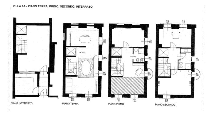 Planimetria 1 di Villa in Affitto in Monza Centro