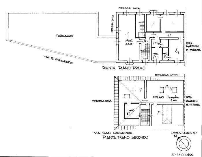 Planimetria 2 di Villa Storica a Carate Brianza